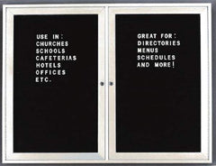 Ghent - 1 Door, 30 Inch Wide x 36 Inch High, Acrylic Enclosed Letter Board - Black - Americas Industrial Supply