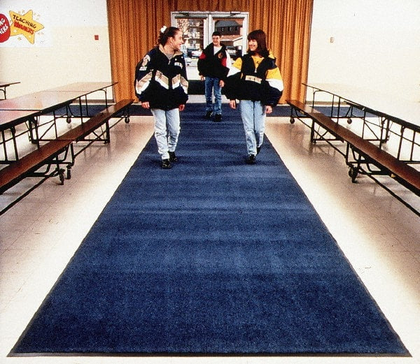 Entrance Mat: 60' Long, 4' Wide, Blended Yarn Surface Indoor, Medium-Duty Traffic, Vinyl Base, Red