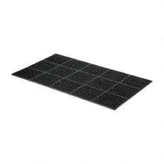 Wearwell - 5' Long x 3' Wide x 7/8" Thick, Anti-Fatigue Modular Matting Tiles - Black, For Dry & Wet Areas, Series 477 - Americas Industrial Supply