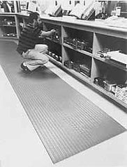 Wearwell - 3' Long x 2' Wide, Dry Environment, Anti-Fatigue Matting - Black, Vinyl with Vinyl Sponge Base, Rounded on 4 Sides - Americas Industrial Supply