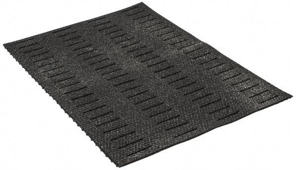 Wearwell - 3' Long x 2' Wide, Dry/Wet Environment, Anti-Fatigue Matting - Black, Vinyl with Vinyl Base, Beveled on 4 Sides - Americas Industrial Supply