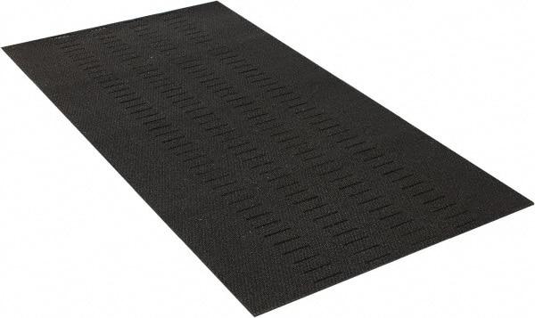 Wearwell - 6' Long x 3' Wide, Dry/Wet Environment, Anti-Fatigue Matting - Black, Vinyl with Vinyl Base, Beveled on 4 Sides - Americas Industrial Supply