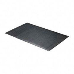 Wearwell - 5' Long x 3' Wide, Dry Environment, Anti-Fatigue Matting - Black, Vinyl with Vinyl Sponge Base, Rounded on 4 Sides - Americas Industrial Supply