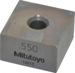 Mitutoyo - 0.55" Square Steel Gage Block - Accuracy Grade 0, Includes Certificate of Inspection - Americas Industrial Supply
