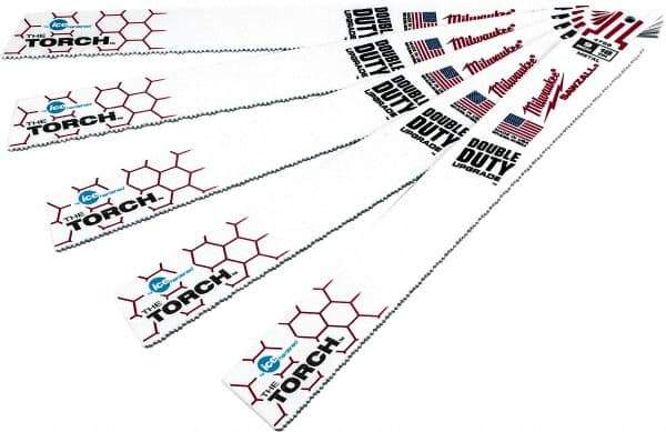 Milwaukee Tool - 9" Long x 1" Thick, Bi-Metal Reciprocating Saw Blade - Straight Profile, 18 TPI, Toothed Edge, Universal Shank - Americas Industrial Supply