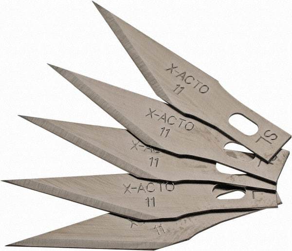 X-ACTO - 5 Piece Steel Hobby Blade - 1-19/32" OAL - Americas Industrial Supply