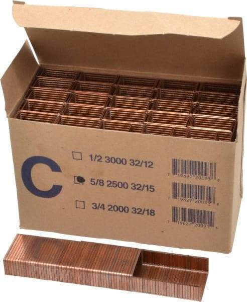 Made in USA - 1-1/4" Wide Carton Staples - 5/8" Leg Length - Americas Industrial Supply
