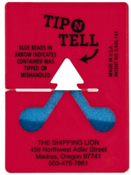 Made in USA - Tip-N-Tell Concealed Damage Indicators Shipping Label - Red and Black on White - Americas Industrial Supply
