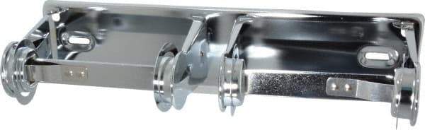 Value Collection - Standard Double Roll Steel Toilet Tissue Dispenser - 12-1/4" Wide x 2-3/4" High x 4-1/4" Deep, Silver - Americas Industrial Supply