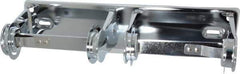 Value Collection - Standard Double Roll Steel Toilet Tissue Dispenser - 12-1/4" Wide x 2-3/4" High x 4-1/4" Deep, Silver - Americas Industrial Supply
