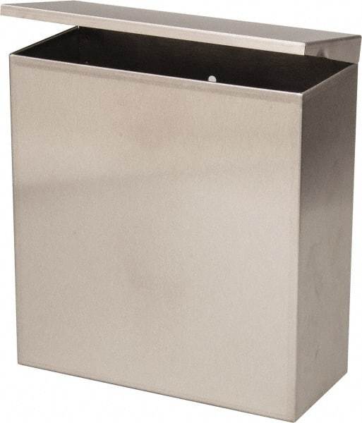 Made in USA - Stainless Steel Sanitary Napkin Disposal Unit - Surface Mount, 10" High x 9" Wide x 4" Deep, White - Americas Industrial Supply