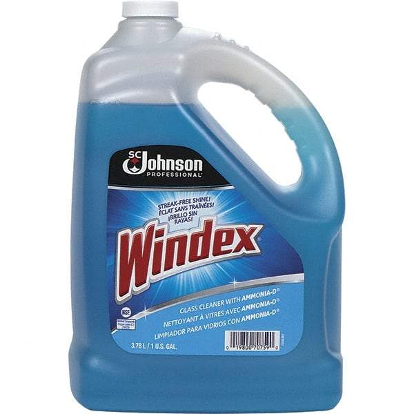 Windex - 1 Gal Bottle Ammonia Glass Cleaner - Use on Chrome, Hard Surfaces, Plexiglass, Stainless Steel - Americas Industrial Supply