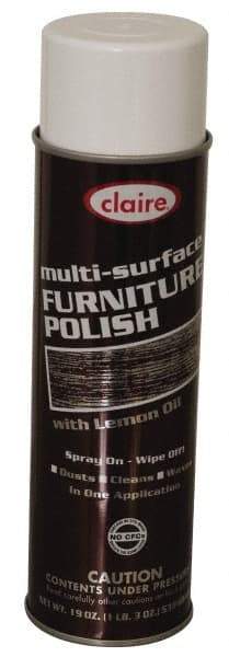 Made in USA - 20 Fluid Ounce Furniture Polish - Lemon Scent, Aerosol - Americas Industrial Supply