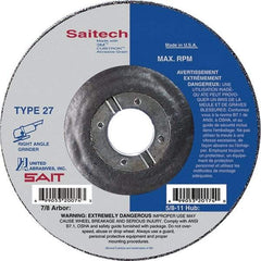 Sait - 7" Wheel Diam, 1/4" Wheel Thickness, 7/8" Arbor Hole, Type 27 Depressed Center Wheel - Ceramic, Resinoid Bond, 8,500 Max RPM, Compatible with Angle Grinder - Americas Industrial Supply