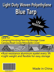 Value Collection - 40' Long x 20' Wide Polyethylene Tarp & Dust Cover - Blue - Americas Industrial Supply