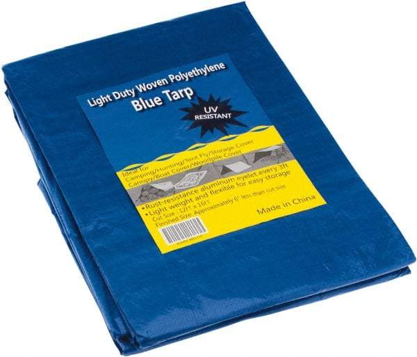 Value Collection - 16' Long x 12' Wide Polyethylene Tarp & Dust Cover - Blue, Grommet - Americas Industrial Supply