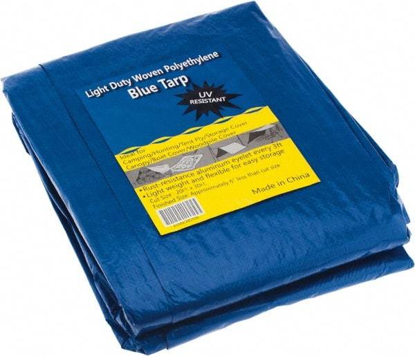 Value Collection - 30' Long x 20' Wide Polyethylene Tarp & Dust Cover - Blue - Americas Industrial Supply