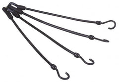 The Perfect Bungee - Stretch-n-Flex Web Tie Down with Molded in Hook & Safety Clasp - 18" OAL, Black - Americas Industrial Supply