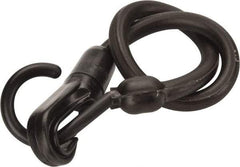 The Perfect Bungee - Stretch-n-Flex Web Tie Down with Molded in Hook & Safety Clasp - 18" OAL, Black - Americas Industrial Supply