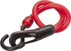 The Perfect Bungee - Stretch-n-Flex Web Tie Down with Molded in Hook & Safety Clasp - 18" OAL, Red - Americas Industrial Supply