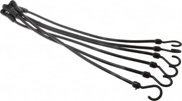 The Perfect Bungee - Stretch-n-Flex Web Tie Down with Molded in Hook & Safety Clasp - 24" OAL, Black - Americas Industrial Supply