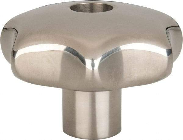 KIPP - 2.48" Head Diam, 7 Point Lobed Knob - 1/2-13 Hole, Stainless Steel - Americas Industrial Supply