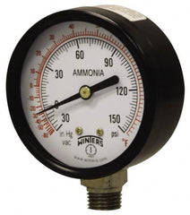 Winters - 4" Dial, 1/4 Thread, 30-0-300 Scale Range, Pressure Gauge - Lower Connection Mount, Accurate to 3-2-3% of Scale - Americas Industrial Supply