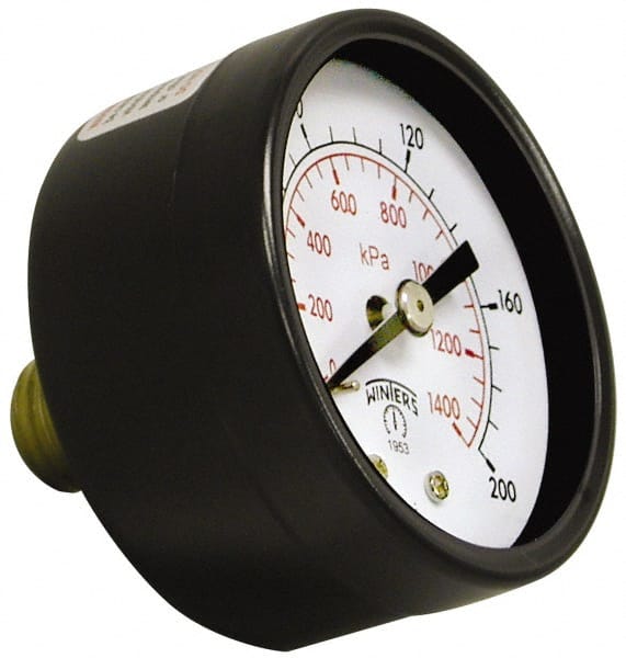 Winters - 2" Dial, 1/4 Thread, 0-60 Scale Range, Pressure Gauge - Exact Industrial Supply