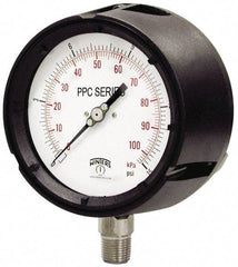 Winters - 4-1/2" Dial, 1/2 Thread, 0-2,000 Scale Range, Pressure Gauge - Lower Connection Mount, Accurate to 0.5% of Scale - Americas Industrial Supply