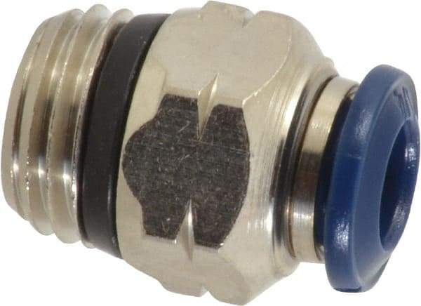 Value Collection - 1/4" Outside Diam, 1/4 Universal, Nickel Plated Brass Push-to-Connect Tube Male Connector - 250 Max psi, Tube to Universal Thread Connection, Buna O-Ring - Americas Industrial Supply