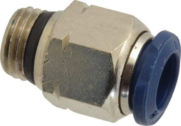 Value Collection - 3/8" Outside Diam, 1/4 Universal, Nickel Plated Brass Push-to-Connect Tube Male Connector - 250 Max psi, Tube to Universal Thread Connection, Buna O-Ring - Americas Industrial Supply