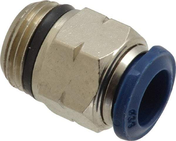 Value Collection - 3/8" Outside Diam, 3/8 Universal, Nickel Plated Brass Push-to-Connect Tube Male Connector - 250 Max psi, Tube to Universal Thread Connection, Buna O-Ring - Americas Industrial Supply