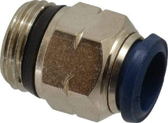 Value Collection - 1/2" Outside Diam, 1/2 Universal, Nickel Plated Brass Push-to-Connect Tube Male Connector - 250 Max psi, Tube to Universal Thread Connection, Buna O-Ring - Americas Industrial Supply