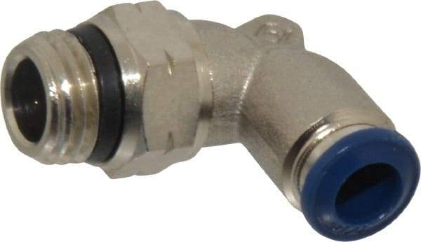 Value Collection - 1/4" Outside Diam, 1/4 Universal, Nickel Plated Brass Push-to-Connect Tube Male Swivel Elbow - 250 Max psi, Tube to Universal Thread Connection, Buna O-Ring - Americas Industrial Supply