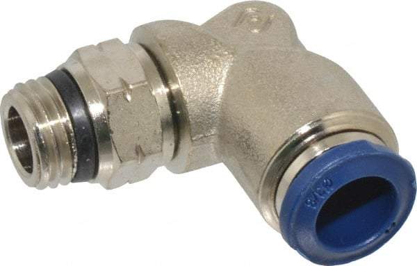 Value Collection - 3/8" Outside Diam, 1/4 Universal, Nickel Plated Brass Push-to-Connect Tube Male Swivel Elbow - 250 Max psi, Tube to Universal Thread Connection, Buna O-Ring - Americas Industrial Supply