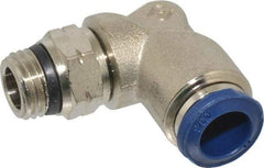 Value Collection - 3/8" Outside Diam, 1/4 Universal, Nickel Plated Brass Push-to-Connect Tube Male Swivel Elbow - 250 Max psi, Tube to Universal Thread Connection, Buna O-Ring - Americas Industrial Supply