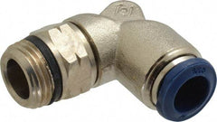Value Collection - 3/8" Outside Diam, 3/8 Universal, Nickel Plated Brass Push-to-Connect Tube Male Swivel Elbow - 250 Max psi, Tube to Universal Thread Connection, Buna O-Ring - Americas Industrial Supply
