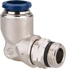 Value Collection - 1/2" Outside Diam, 3/8 Universal, Nickel Plated Brass Push-to-Connect Tube Male Swivel Elbow - 250 Max psi, Tube to Universal Thread Connection, Buna O-Ring - Americas Industrial Supply