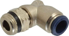 Value Collection - 1/2" Outside Diam, 1/2 Universal, Nickel Plated Brass Push-to-Connect Tube Male Swivel Elbow - 250 Max psi, Tube to Universal Thread Connection, Buna O-Ring - Americas Industrial Supply