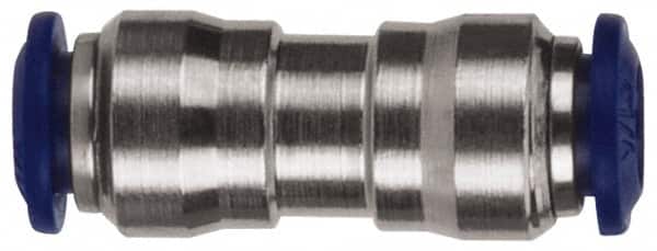 Value Collection - 3/8 x 1/2" Outside Diam, Nickel Plated Brass Push-to-Connect Tube Union - 250 Max psi, Tube to Tube Connection, Buna O-Ring - Americas Industrial Supply