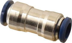 Value Collection - 3/8" Outside Diam, Nickel Plated Brass Push-to-Connect Tube Union - 250 Max psi, Tube to Tube Connection, Buna O-Ring - Americas Industrial Supply