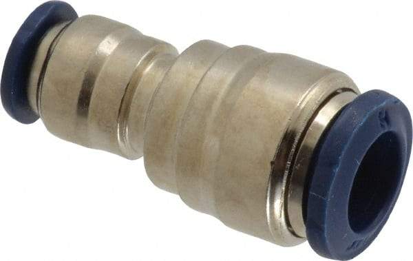 Value Collection - 3/8 x 1/4" Outside Diam, Nickel Plated Brass Push-to-Connect Tube Union - 250 Max psi, Tube to Tube Connection, Buna O-Ring - Americas Industrial Supply