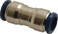 Value Collection - 1/2" Outside Diam, Nickel Plated Brass Push-to-Connect Tube Union - 250 Max psi, Tube to Tube Connection, Buna O-Ring - Americas Industrial Supply