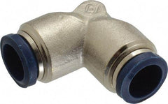 Value Collection - 1/2" Outside Diam, Nickel Plated Brass Push-to-Connect Tube Union Elbow - 250 Max psi, Tube to Tube Connection, Buna O-Ring - Americas Industrial Supply
