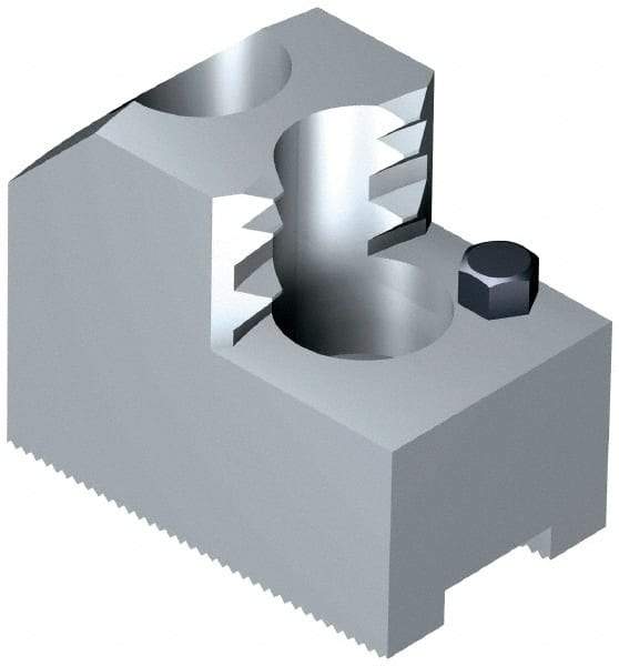 Schunk - 6" Max Chuck Diam Compatibility, Steel 1.5mm x 60° Serrated Hard Lathe Top Jaws - 12mm Groove Width, 35mm Wide x 1-7/8" High - Americas Industrial Supply