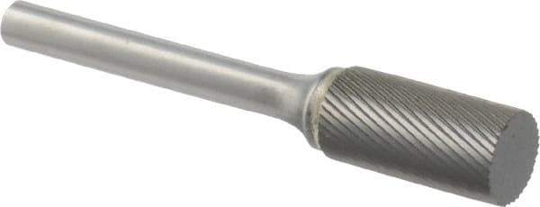 M.A. Ford - 1/2" Cut Diam, 1/4" Shank Diam, Cylinder Head Double Cut Burr - Carbide, Flat End, 1" LOC, 3" OAL - Americas Industrial Supply