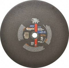 Norton - 14" Aluminum Oxide Cutoff Wheel - 1/8" Thick, 1" Arbor, 4,365 Max RPM, Use with Stationary Tools - Americas Industrial Supply