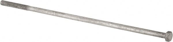 Value Collection - 7/8-9 Thread, 30" Length Under Head, Steel Hex Head Bolt - Hot Dipped Galvanized Coated, UNC Thread, ASTM A307, Grade 2 - Americas Industrial Supply