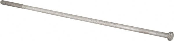 Value Collection - 7/8-9 Thread, 36" Length Under Head, Steel Hex Head Bolt - Hot Dipped Galvanized Coated, UNC Thread, ASTM A307, Grade 2 - Americas Industrial Supply