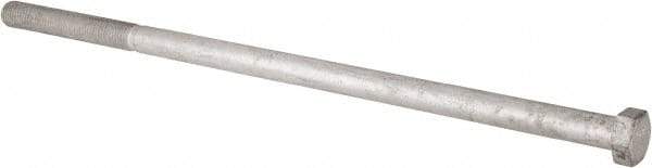 Value Collection - 1-8 Thread, 24" Length Under Head, Steel Hex Head Bolt - Hot Dipped Galvanized Coated, UNC Thread, ASTM A307, Grade 2 - Americas Industrial Supply